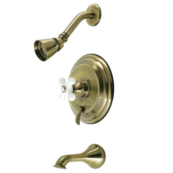 Kingston Brass KB36330PX Tub and Shower Faucet, Antique Brass KB36330PX